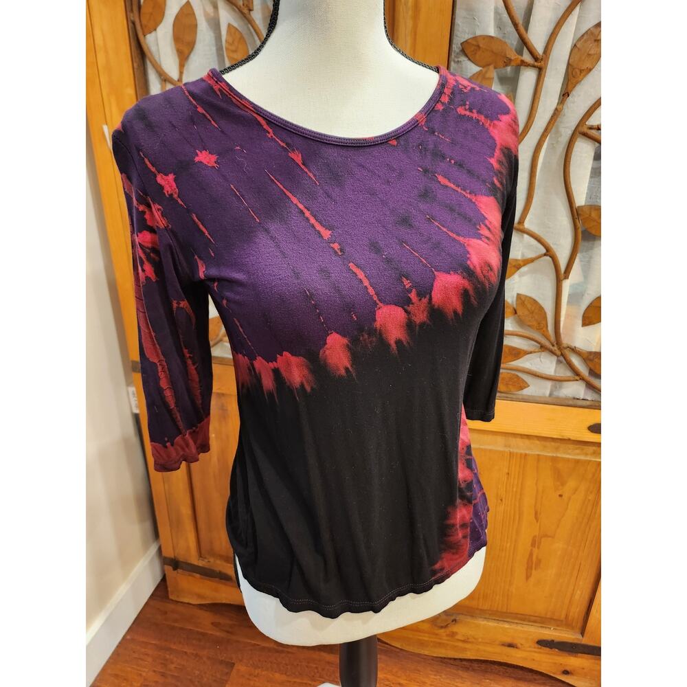 The Collection Royal, 3/4 Sleeve Tie Dye Top, size S/M